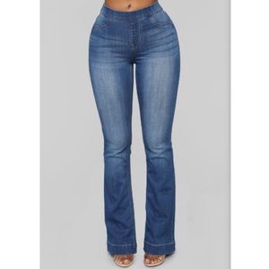 Start Something Mid Rise Flare Jeans